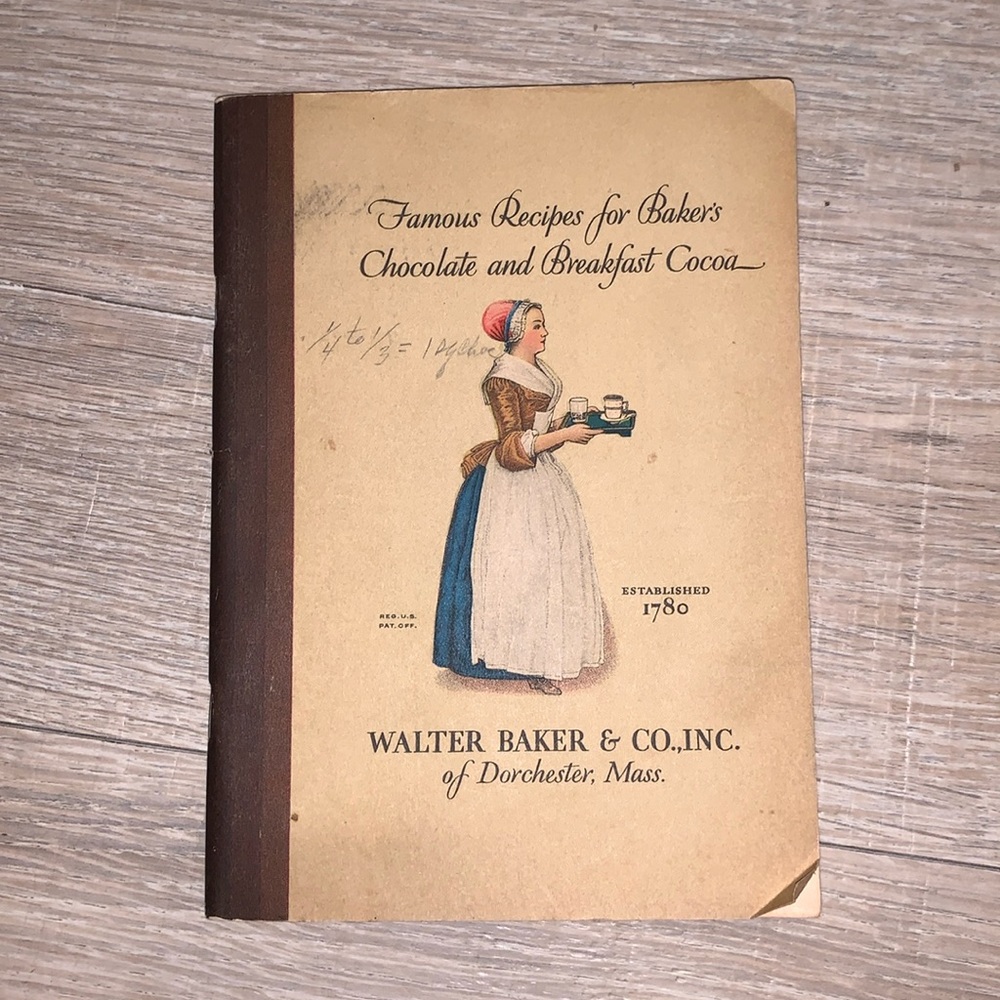 Antique 1928 Famous Recipes for Bakers Chocolate Walter Baker & Co Cookbook